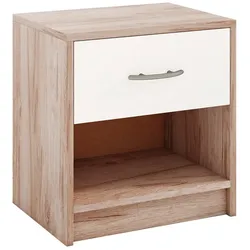 COSTWAY Nachttisch mit Schublade, kleiner Beistelltisch mit offenem Fach, Sofatisch, Nachttisch