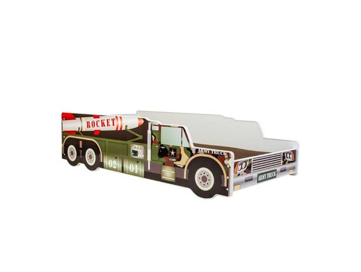 Lit enfant - 1001Jouets - Militaire - 140x70 cm - Matelas inclus - 1 place