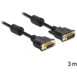 DELOCK 83187 - DVI Verlängerung DVI 24+1 Stecker auf Buchse, Dual Link, 3 m