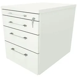 fm Büromöbel Schubladen Rollcontainer »Oldenburg« einheitliches Dekor weiß, 43.4x54x60 cm
