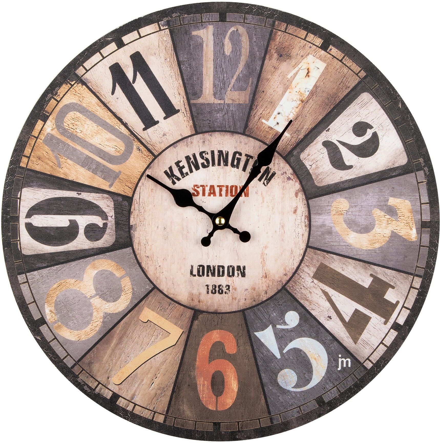 Orologio da parete Lowell 21569 JUSTAMINUTE Kensington Station Multico