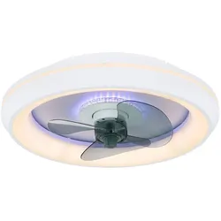 Deckenventilator mit Licht Lampen mit Ventilator Deckenventilator mit Fernbedienung und Deko LED in blau-weiß, Dimmbar CCT Timer, 41 Watt LED 2216lm 2700-6500K, 48 cm