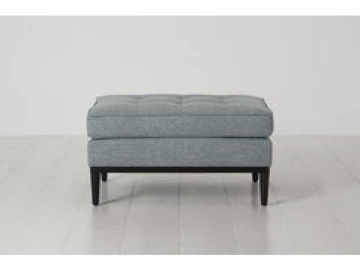 Polsterhocker Model 02, Meerglasblau