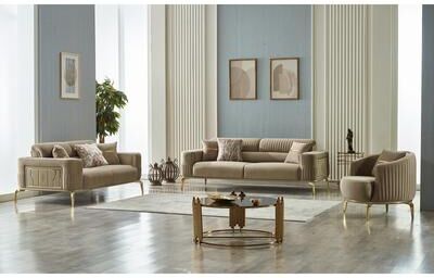 Furnia Ariana 4-Pieces One Sofa One Loveseat Two Chair Living Room Set