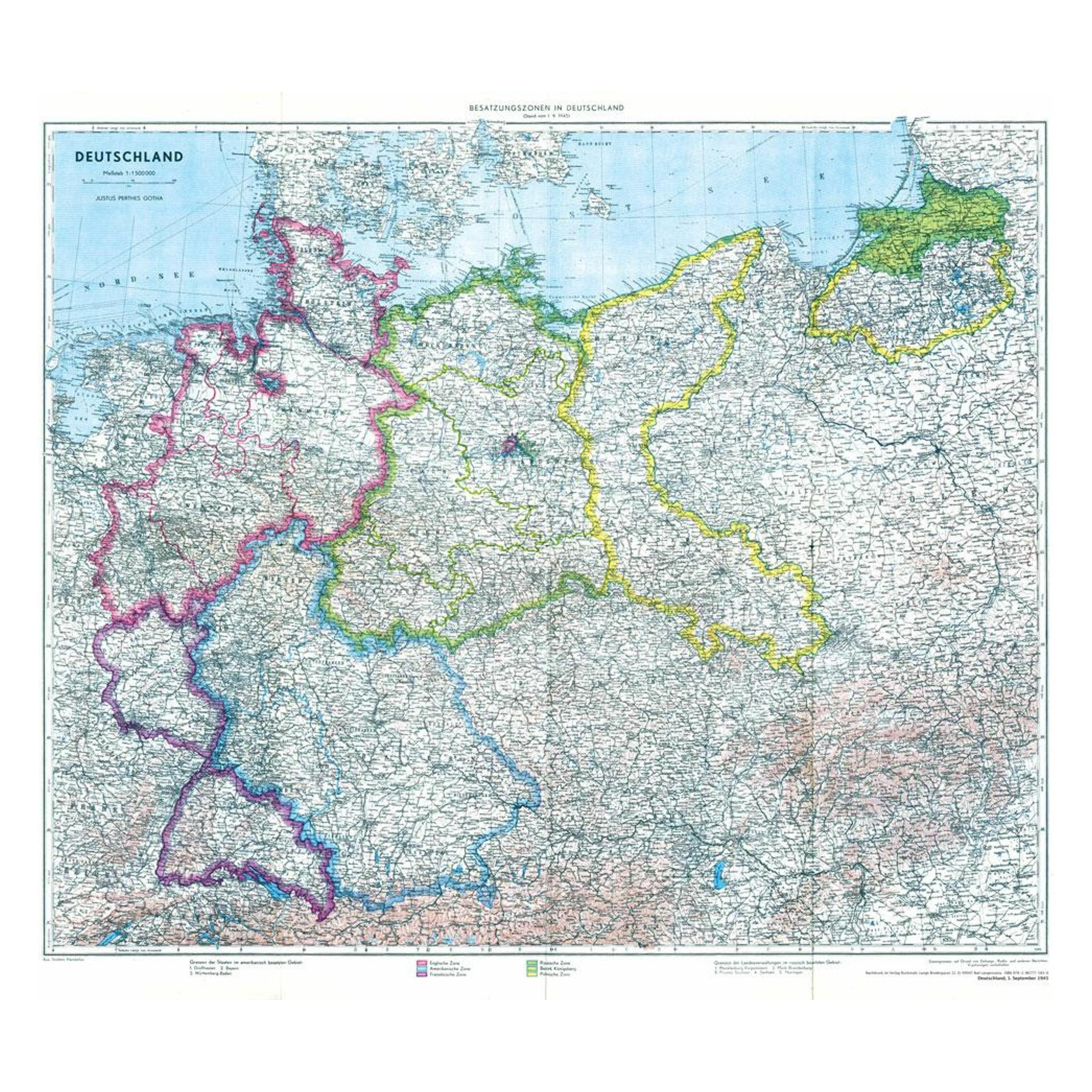 Rockstuhl Historische Karte: Deutschland mit Besatzungszonen - 1. September 1945 (plano) (35196933)