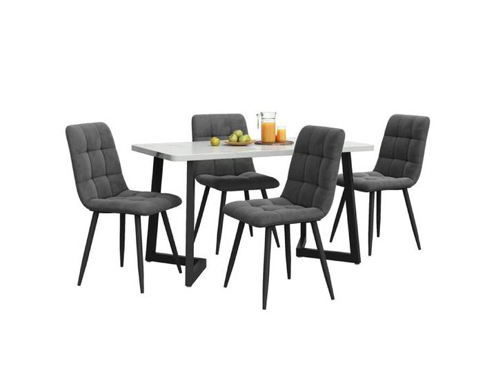 Table de salle à manger de 117 cm avec 4 chaises table de salle à manger rectangulaire table de cuisine moderne chaise de salle à