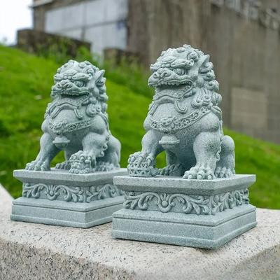 Lucky Wealth Stone Guardian Lion Pair s