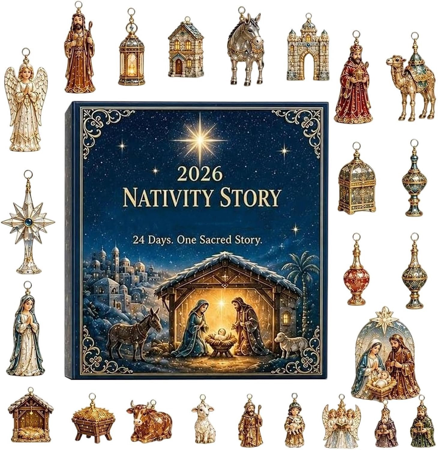 2D Acryl Kerststal Adventkalender voor volwassenen