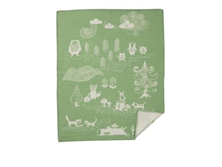 Klippan Yllefabrik Couverture pour enfant Little bear vert