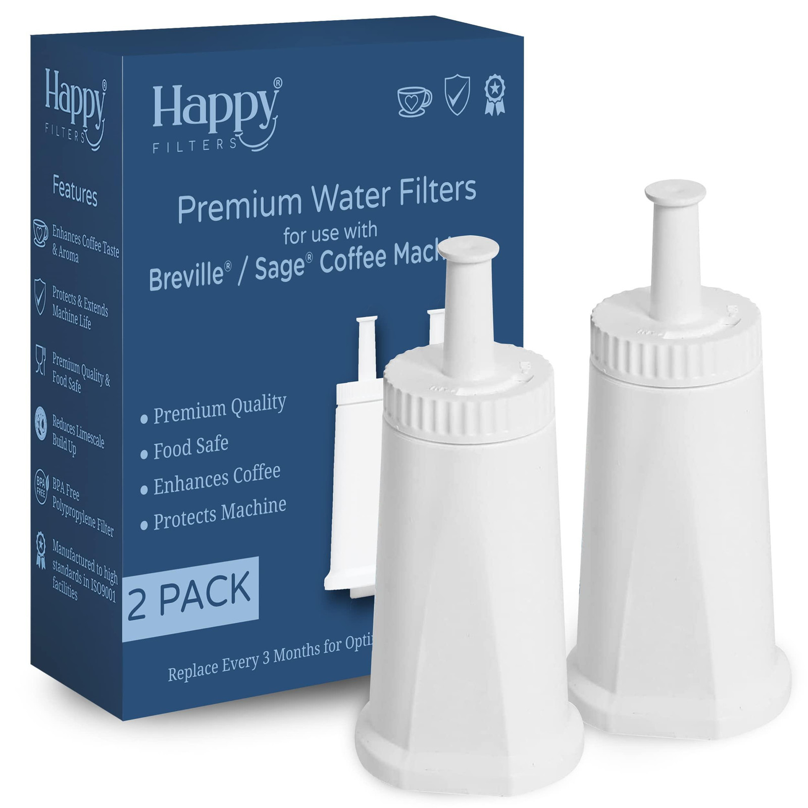 Dripio Set van 2 Waterfilters voor Sage Oracle en Barista Koffiemachines