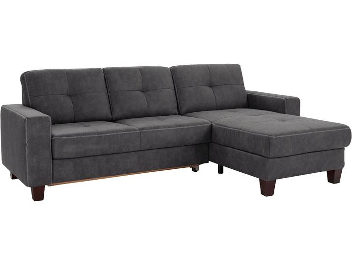 Ecksofa OTTO HOME Varese , grau (anthrazit), B:251cm H:91cm T:164cm, Luxus-Microfaser ALTARA NUBUCK (100% Polyester);Luxus-Microfaser ALTARA NUBUCK (100% Polyester) / Struktur (100% Polypropylen);Luxus-Microfaser ALTARA NUBUCK (100% Polyester) / Struktur fein (100% Polyester), Sofas, Ecksofa, wahlweise mit Schlaffunktion und Vorziehfunktion