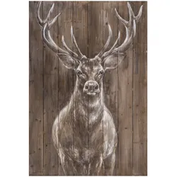 die Faktorei »Hirsch« Wandbild auf Holz 80x120 cm
