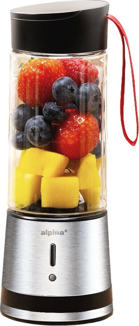 Alpina Smoothie Maker To Go 300ml - Draagbare blender met USB-oplaadfunctie en 1 snelheid - Zilver