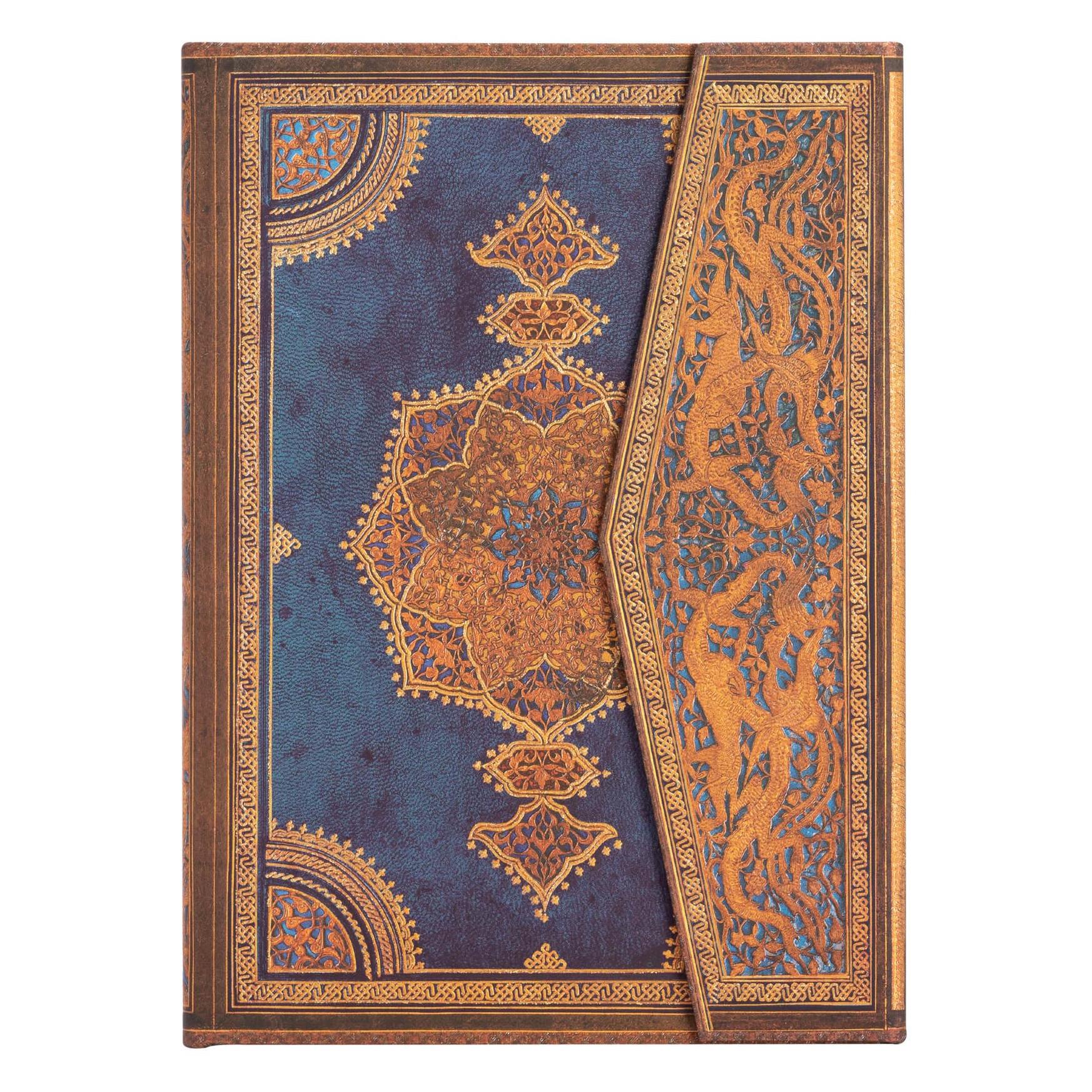 Paperblanks Safavid Indigo (Safavid Binding Art) Midi Lined Hardcover Journal (Liniert, Harter Einband) (PB8199-9)