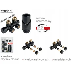 Ferron Winkel-Thermostat-Set, schwarz, Thermostat, Schwarz