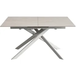 [de]sign & more Esstisch mit Auszug Durban 140/ 180 x 88 cm Keramik Beige 140