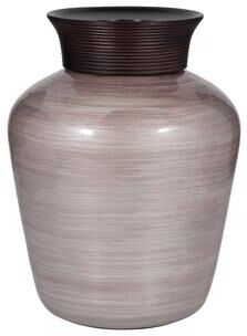 Sagebrook Home Blush Glass Swirled Round Vase