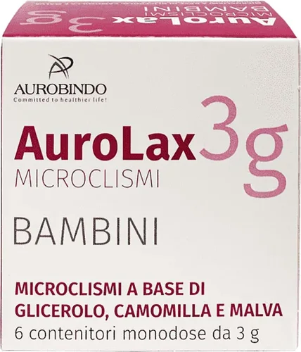 AUROBINDO PHARMA ITALIA Srl Aurolax Microclismi Per Bambini 6 microclismi – trattamento stitichezza occasionale bambini