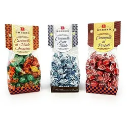 BREZZO Honig Bonbons Set 3 versch. Sorten aus Italien Inhalt 3x 150g