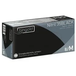 BINGOLD Nitril 35BLACK Einweghandschuhe Schwarz puderfrei 100 Stück : M