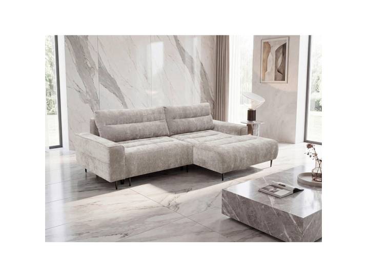 Mid.you Ecksofa Pablo, Beige, Holz, Kiefer, Hartholz, 3-Sitzer, Füllung: Silikon, Ottomane rechts, L-Form, 260x160 cm, Liegefunktion, Wohnzimmer, Sofas & Couches, Wohnlandschaften, Ecksofas