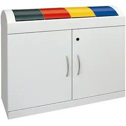 stumpf Abfalltrennung TD 4, RAL 7035/RAL 7016, RAL 3000, RAL 1003, RAL 5010, verz. Innenbehälter, 4x45 Liter
