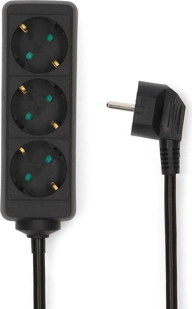 Nedis ESOC330F1BK stekkerdoos met aardingscontact type F, 3 meter, zwart