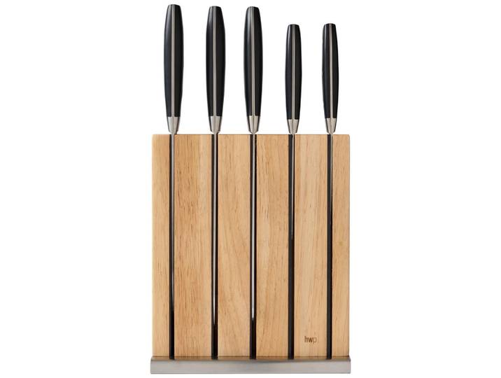 Homeware Profession. Messerblock, Schwarz, Hellbraun, Holz, Metall, Kunststoff, 6-teilig, massiv, Lfgb, magnetisch, Küchenmesser, Messerblöcke