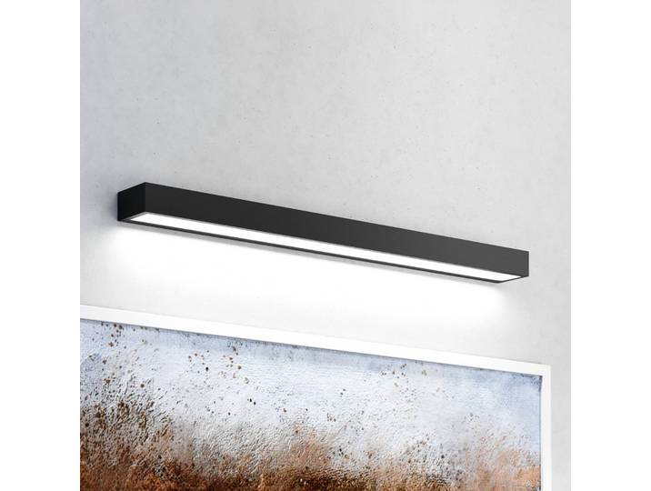 Wandleuchte Vola MCJ, schwarz, für Badezimmer, Edelstahl, Modern, Wandlampe