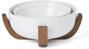 Oneida 24 Seven Colors 4-Piece Nesting Bowl Set with Wood Stand - 4-Piece Set