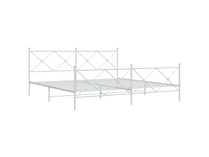 vidaXL Bettgestell mit Kopf- und Fußteil Metall Weiß 200x200 cm