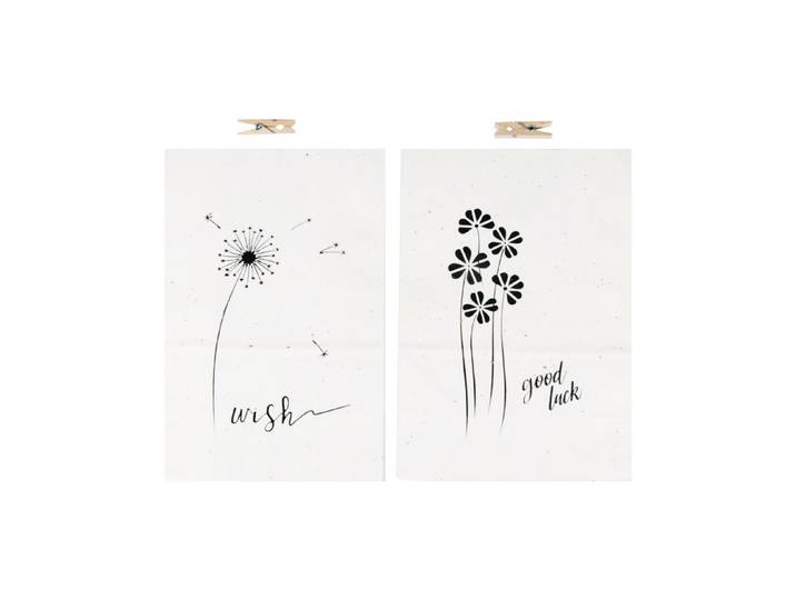 Rayher Papiertüten Wünsche mit Holzklammern 14 × 19.7 × 8 cm 2 Stück