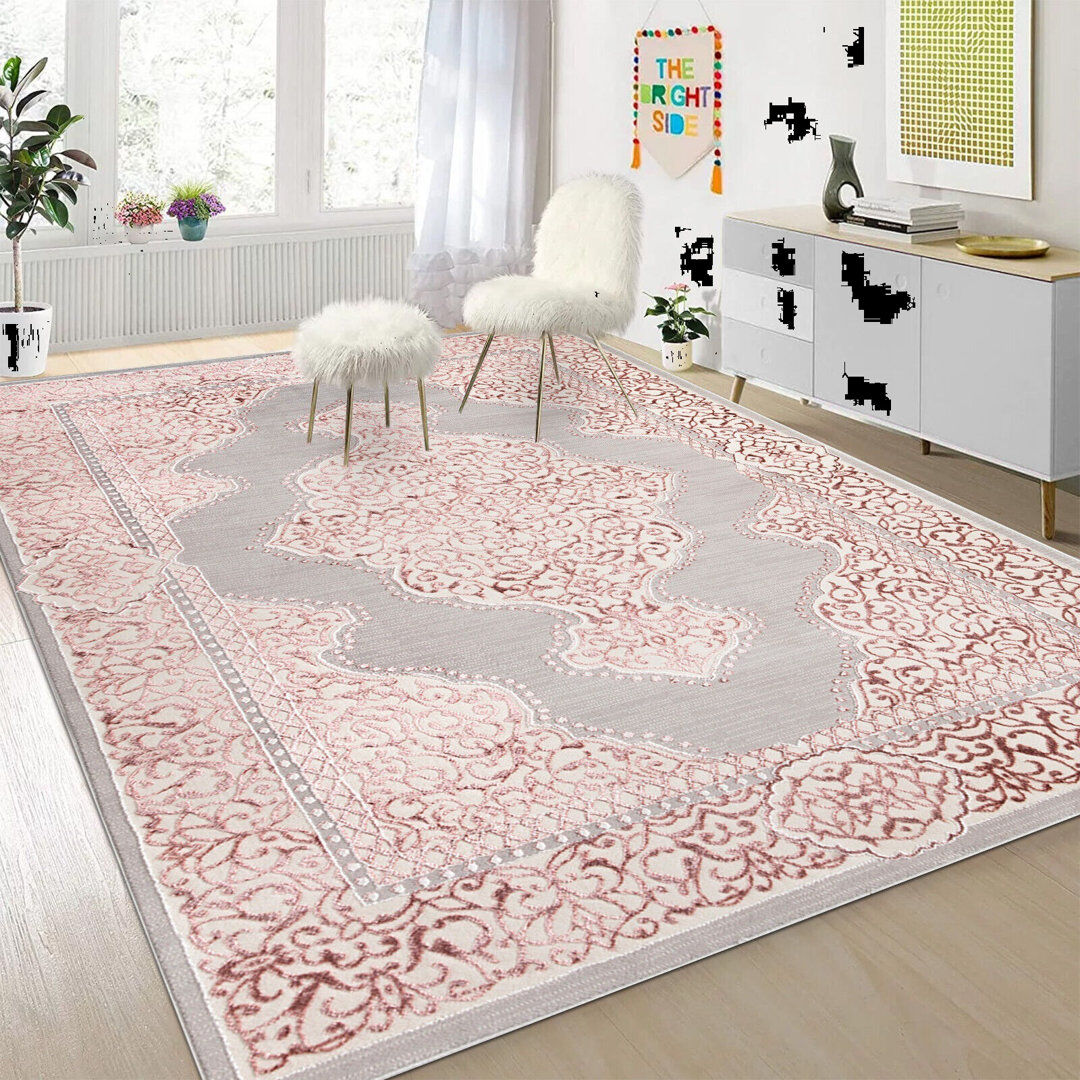 Latitude Vive Brecklin Abstract Berber Pink Rectangle 160 x 230cm