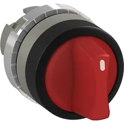 ABB P9MSLZ5R Wahlschalter 3 Pos rot, bel kurzer Griff, 3 Pos: -45 ̊ / 0 ̊ / 45 ̊ -45 ̊ verrastend / 45 ̊ Rückzug nach 0 ̊, Kontakthalter und