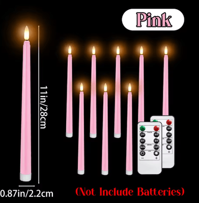 Inspire Picks 1272PCS Flameless LED Taper Candles With Remote Flickering Wedding Candles For Parties & Home Decor pink 36pcs