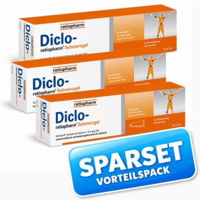 ratiopharm GmbH DICLO RATIO SCHMERZGEL SPARSET 3X150 g 08027560