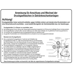 Aufkleber `Anweisung` nach BGR 228