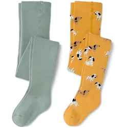 Tchibo - 2 Kinder-Thermostrumpfhosen - Kinder - Gr. 122/128 - gelb/jacquard