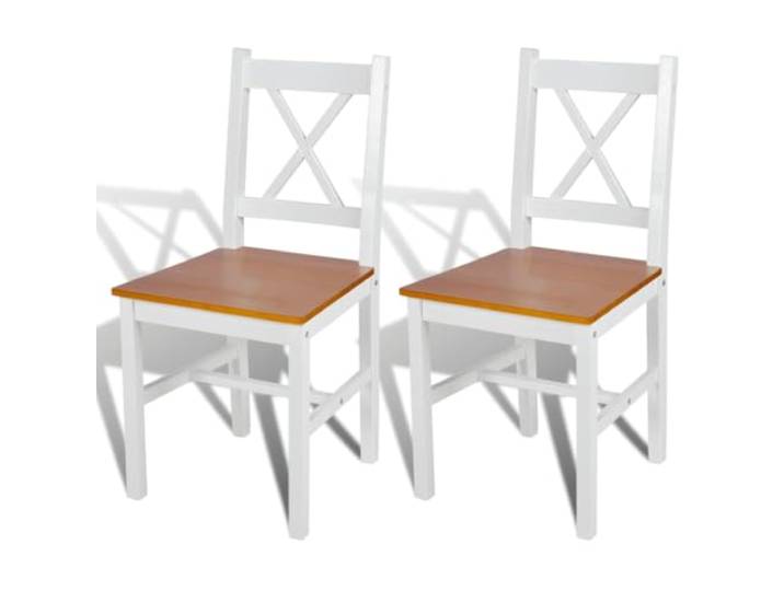 HEFZGDB Esszimmerstühle 2 STK. Weiß Kiefernholz Massivholz Ergonomische Stühle für Küche und Essbereich