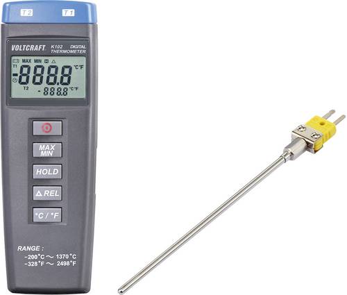 VOLTCRAFT K102 + TP 200 Temperatur-Messgerät Fühler-Typ K