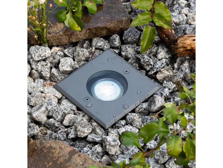 EVN Talpa Bodeneinbauleuchteleuchte schwenkbar, eckig Talpa, dimmbar, schwarz, Aluminium, Einbauleuchte