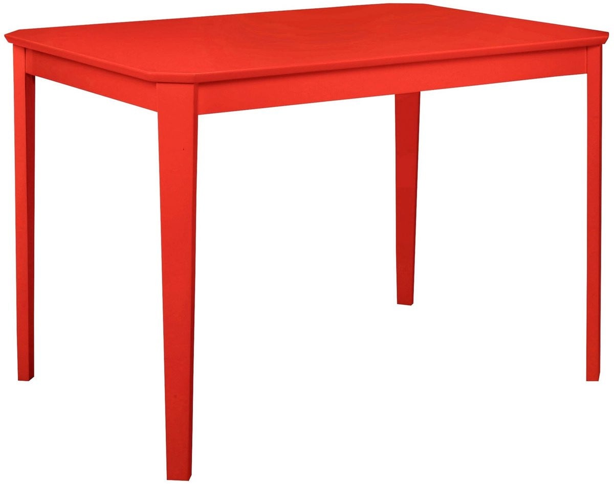 Trend-Eettafel van Heveahout in Rood