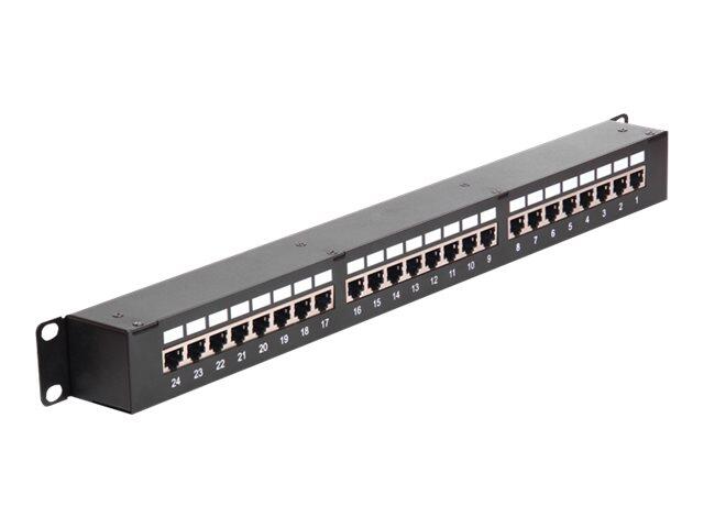 DeLock Patch-Panel mit Kopplern RJ-45 x24 Schwarz 43295