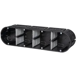 F-Tronic Mehrfach-Gerätedose, 3/4-fach, Hohlwand oder Unterputz, Ø60/68mm, 63mm Tiefe, massiv - Auswahl: 4-fach - Montageart: Unterputz