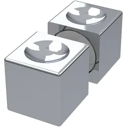 Simonswerk, Türgriff + Türgarnitur, Colcom Duschtürknopf eckig, 20 x 20 mm, Aluminium verchromt poliert
