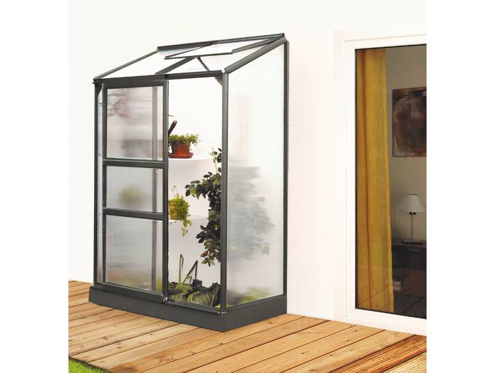 Anlehngewächshaus VITAVIA Osiris 900 , schwarz, B:131cm T:69cm, Gewächshäuser, Anlehngewächshaus
