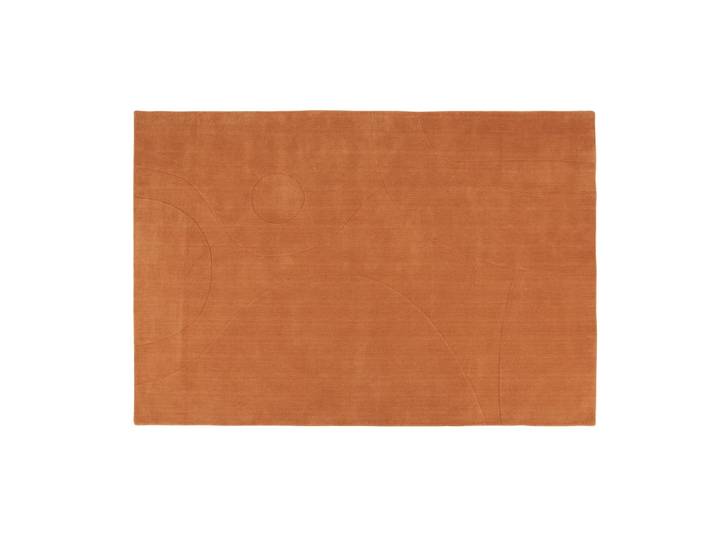 Tapis en laine tufté à motif contemporain ciselé orange 160x230