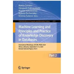 Machine Learning and Principles and Practice of Knowledge Discovery in Databases, Fachbücher von Mantas Lukosevicius, Danguole Kalinauskaite, Mykola Pechenizkiy, Mattia Cerrato, Kristina Sutienė