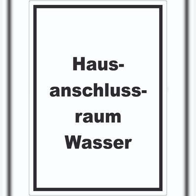 HB-Druck Hausanschlussraum Wasser Aufkleber mit Text HAR hochkant A3 (297x420mm)
