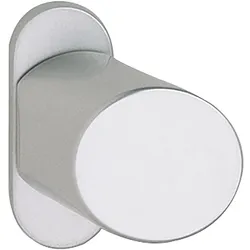 Grundmann, Türgriff + Türgarnitur, Türknopf GEOS - auf Rosette Zylinder abgeschrägt 56x40, Alu silber (Türknopf)